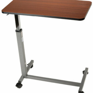Dynarex-10451-Overbed Table Offset H Base, Gray/Cherry (28"-45")