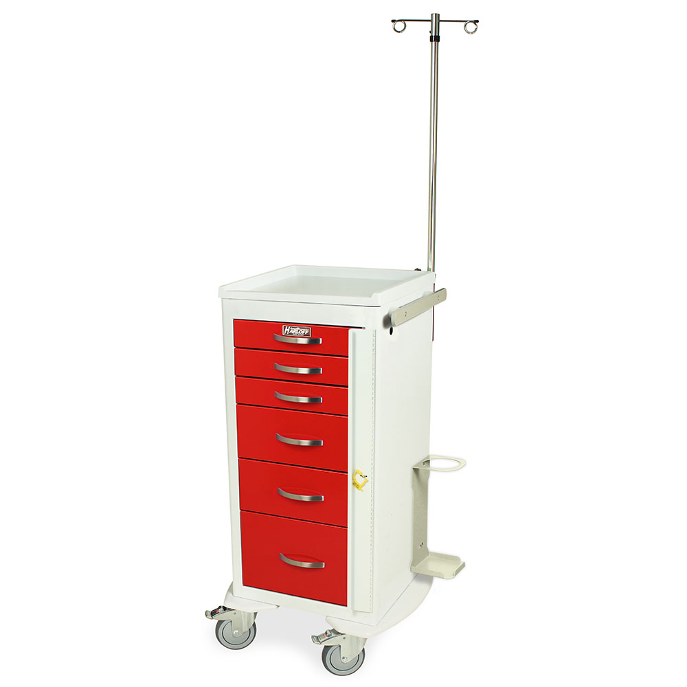 Harloff-MPA1830B06+MD18-EMG-A-Series Lightweight Aluminum Mini Width Tall Emergency Crash Cart Six Drawers with Breakaway Lock, MD18-EMG Package