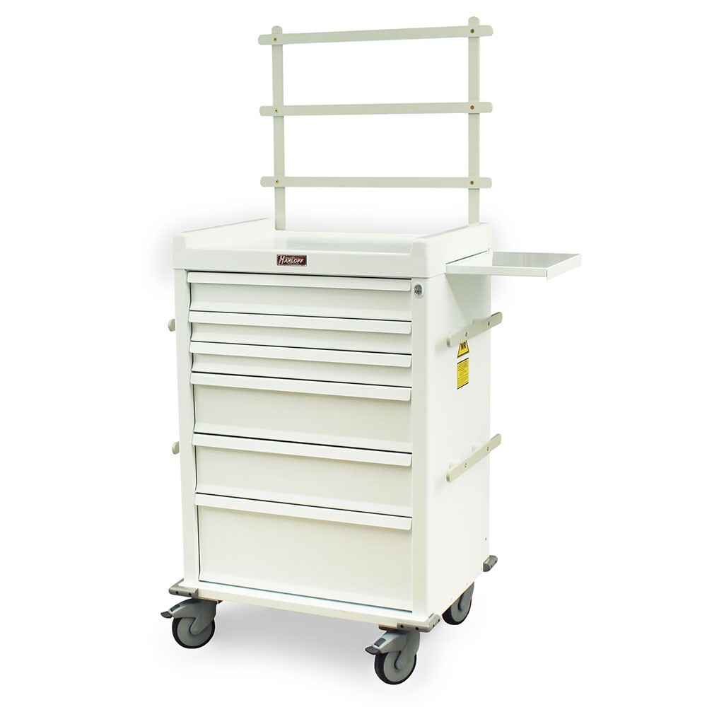 Harloff-MR6K-MAN-MR-Conditional Anesthesia Cart Six Drawer with Key Lock, Accessory Package