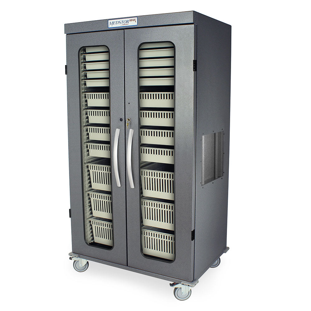 Harloff-MSPM82-00GK-MedStor Max Double Column Medical Storage Cabinet with Glass Doors, Key Lock