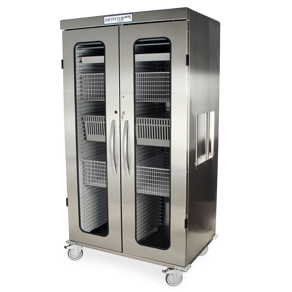 Harloff-MSSM82-00GK-MedStor Max Double Column Medical Storage Cabinet with Glass Doors, Key Lock