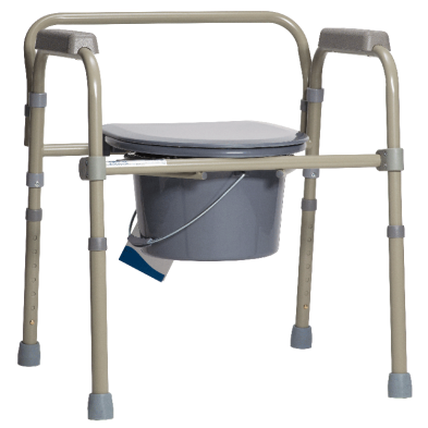 Dynarex-10372-4-Folding Bedside Commode, Steel, 1pc/box, 4box/cs