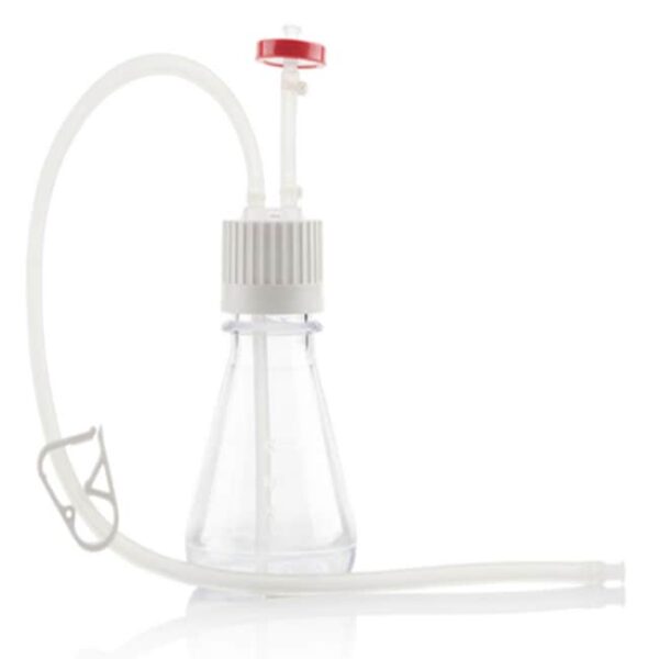 Foxx Life Sciences EZBiopure Flask Assembly, 250mL, 38-430 mm Cap, PolyCarbonate (PC) Baffle Base Flask with, EZBio Tubing and Plug, 10/CS