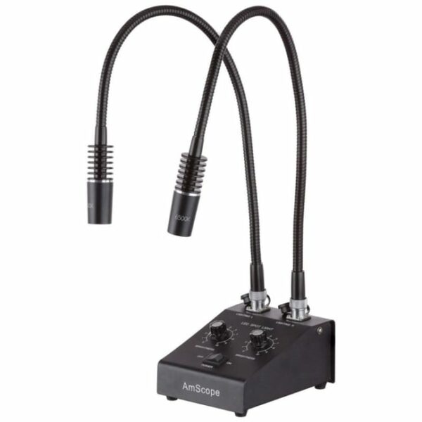 Andwin Scientific Powerful LED Dual Gooseneck Microscope Illuminator Light
