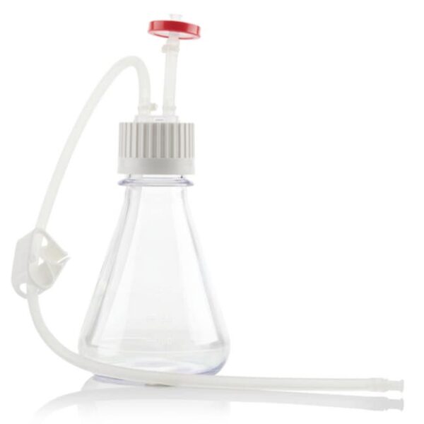 Foxx Life Sciences EZBiopure Flask Assembly, 500mL, 38-430 mm Cap, PolyCarbonate (PC) Baffle Base Flask with, EZBio Tubing and MPC CPC, 8/CS
