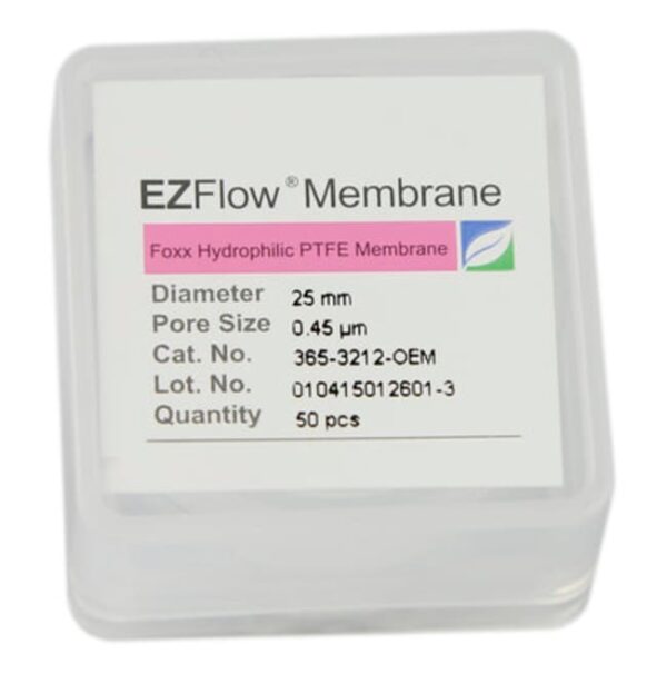 Foxx Life Sciences EZFlow Hydrophobic PTFE Membrane Filters, 0.45um, 25mm Diameter Filter Discs, 50/PK