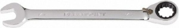 MSC Paramount PAR-BSR 1/2 1/2" 12 Point Reversible Ratcheting Combination Wrench 13° Head Angle, 7" Overall Length, Chrome Vanadium Steel, Polished Finish