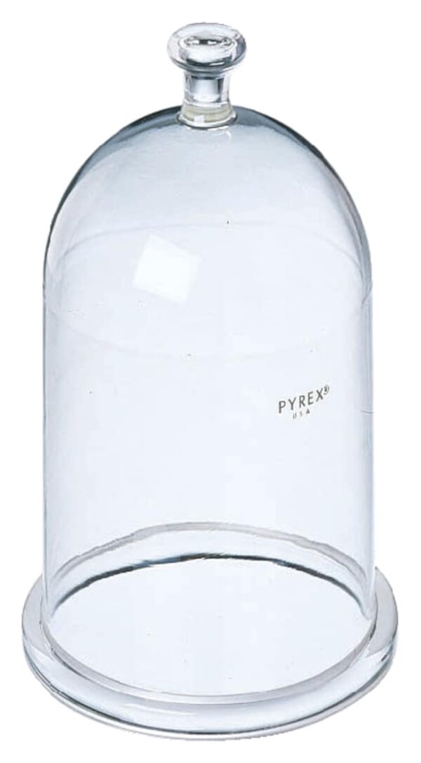 Corning PYREX Bell Jars with Top Knob and Ground Flange